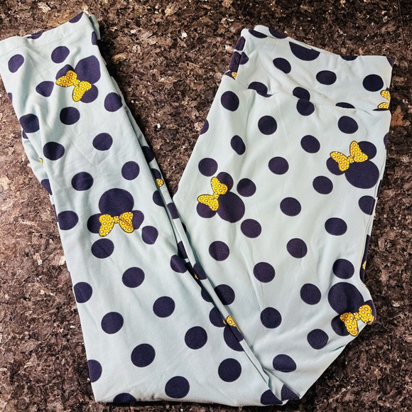 LuLaRoe Disney Collection Limited  Minnie Mouse Polka Dot Leggings Plus Size 1X - Picture 1 of 10
